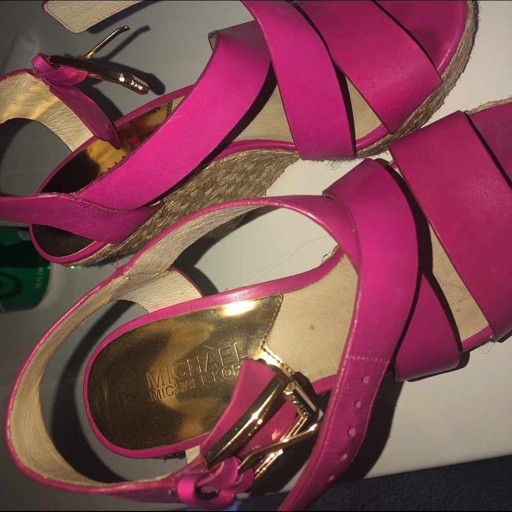 Hot pink wedges
